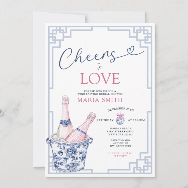 Invitación Saludos Para Amar La Ducha De Novias De La Chinois (Anverso)