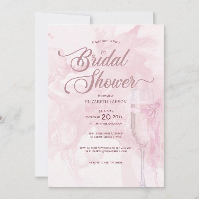 Invitación Saludos Para Amar Los Vidrios De Vino Bow Tie Brid (Anverso)
