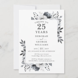 Invitación Saludos Plateados Al Aniversario Boda De 25 Años