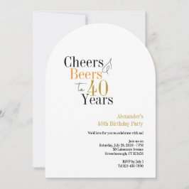 Invitación Saludos y cervezas 40 años fiesta mínimo
