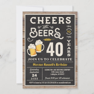 Invitación Saludos y cervezas 40 cumpleaños