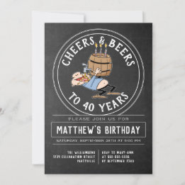 Invitación Saludos Y Cervezas 40 Fiesta De Cumpleaños Negro Y