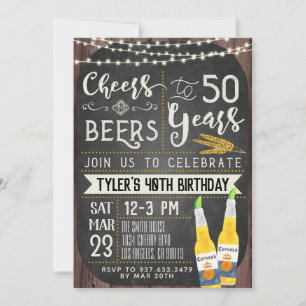 Invitación Saludos y cervezas 50 cumpleaños
