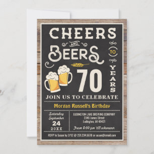 Invitación Saludos y cervezas 70 cumpleaños