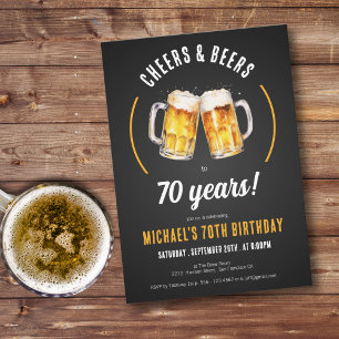 Invitación Saludos y cervezas 70° cumpleaños