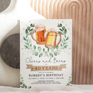 Invitación Saludos y cervezas a 40 años Adulto Cumpleaños