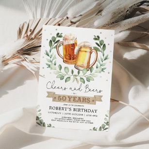 Invitación Saludos y cervezas a 50 años Adulto Cumpleaños