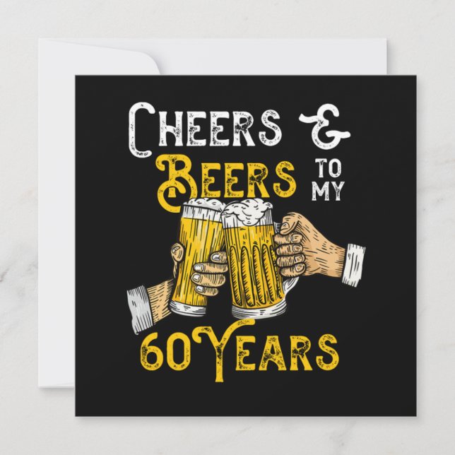 Invitación Saludos Y Cervezas A Mis 60 Años (Anverso)