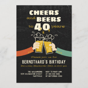 Invitación Saludos Y Cervezas A Un Personalizado Retro De 40 