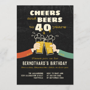 Invitación Saludos Y Cervezas A Un Personalizado Retro De 40 