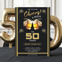Saludos y cervezas de oro y negro 50 años 50 cumpl