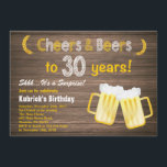Invitación Saludos y cervezas de sorpresa rusa por 30 cumplea<br><div class="desc">Rústica sorpresa Saludos y Cervezas Invitación a los 30 Años. Cumpleaños de adultos. Cumpleaños de la cerveza para los hombres. Fondo blanco y negro de pizarra. Para una mayor personalización,  haga clic en el botón "Personalizar" y utilice nuestra herramienta de diseño para modificar esta plantilla.</div>