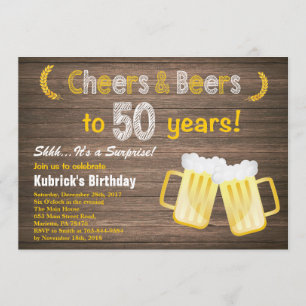Invitación Saludos y cervezas de sorpresa rusa por 50 cumplea