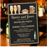 Saludos y cervezas Fiesta de Bachelor Negro y Oro