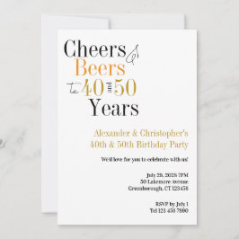 Invitación Saludos y cervezas Fiesta de cumpleaños conjunta m