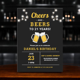 Invitación Saludos Y Cervezas Fiesta De Cumpleaños De 21 Años