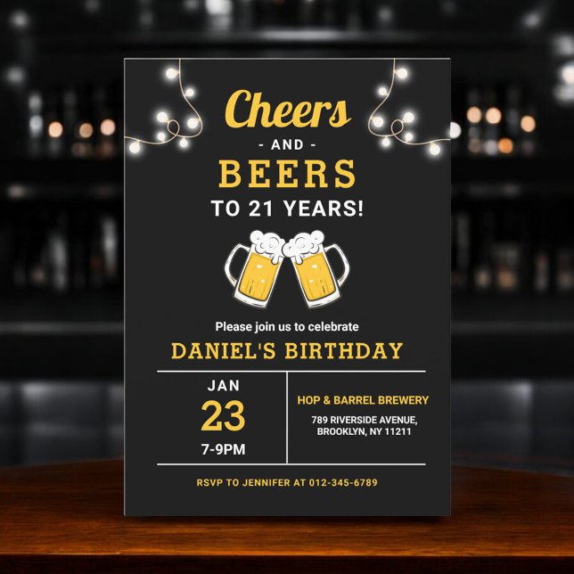 Invitación Saludos Y Cervezas Fiesta De Cumpleaños De 21 Años (Subido por el creador)
