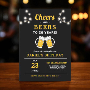 Invitación Saludos Y Cervezas Fiesta De Cumpleaños De 30 Años