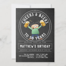 Saludos Y Cervezas Fiesta De Cumpleaños Negro Y Bl