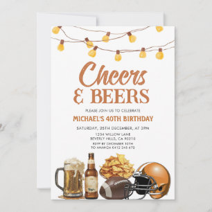 Invitación Saludos y cervezas Fiesta de las cadenas de cumple