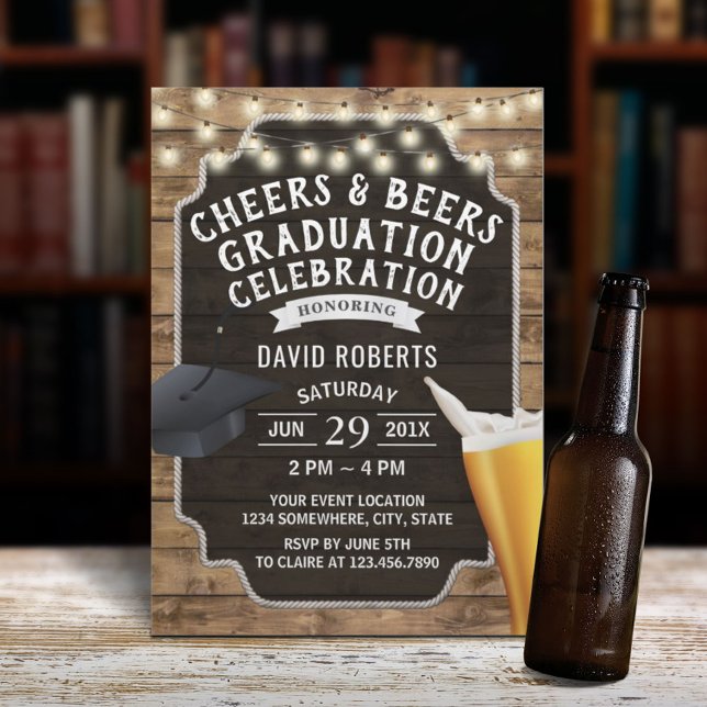 Invitación Saludos y cervezas Fiesta Rustica de Graduación de (Subido por el creador)