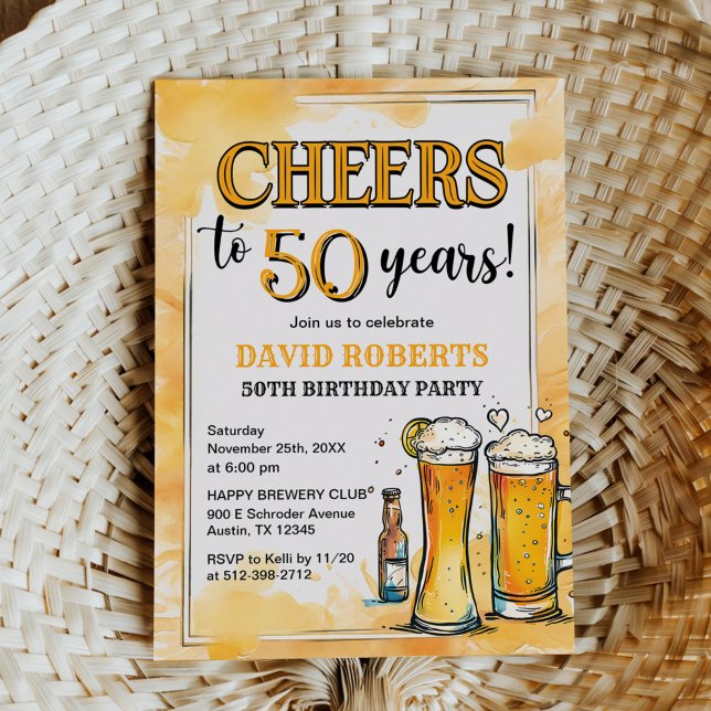 Invitación Saludos y cervezas Glass Adultos Cumpleaños (Subido por el creador)