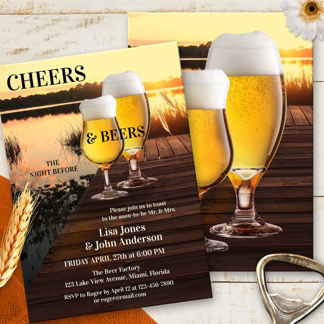 Invitación Saludos y cervezas la noche antes del Boda (Subido por el creador)