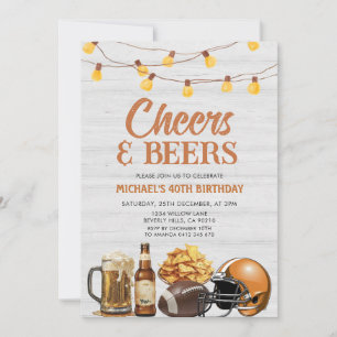 Invitación Saludos y Cervezas Madera de las cadenas de cumple