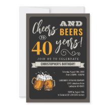 Saludos y cervezas modernos 40 cumpleaños