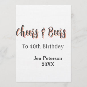 Invitación Saludos y cervezas para el cumpleaños número 40 gr
