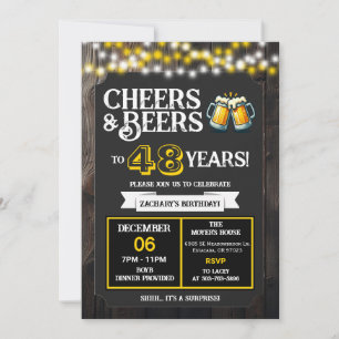 Invitación Saludos y Cervezas por 48 Años Sorpresa en el Pati