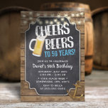 Invitación Saludos y cervezas Rústica del Ancla de Oro 50 cum<br><div class="desc">Invitaciones Rústicas Rústicas de 50 Años,  Ancla de Oro de Salud y Cerveza.</div>