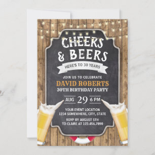 Invitación Saludos y cervezas Rústica Náutica 30 cumpleaños