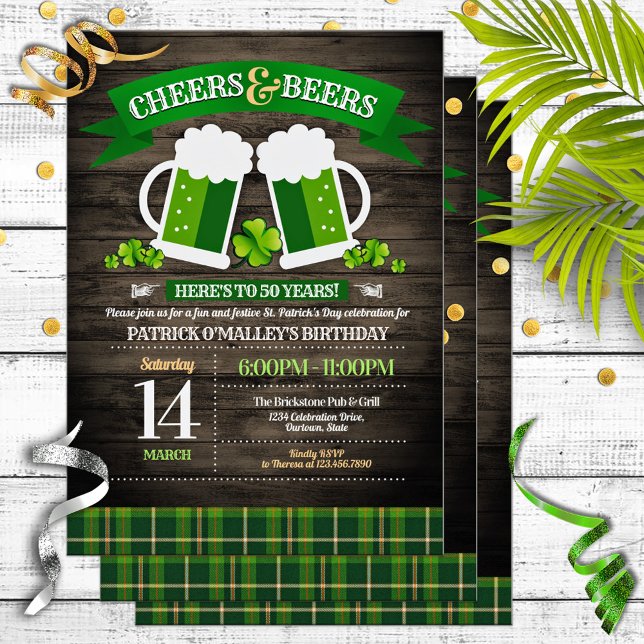 Invitación Saludos y cervezas San Patricio Fiesta de Cumpleañ (Subido por el creador)