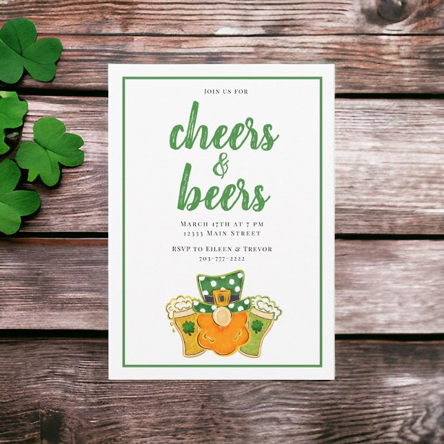 Invitación Saludos y cervezas San Patricio Fiesta Leprechaun (Subido por el creador)
