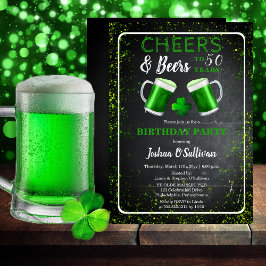 Invitación Saludos y cervezas St. Patricks 50 cumpleaños