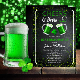 Invitación Saludos y cervezas St. Patricks 60 cumpleaños