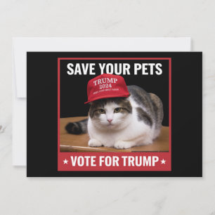 Invitación Salva a tus mascotas Vota por Trump Cita de la ele