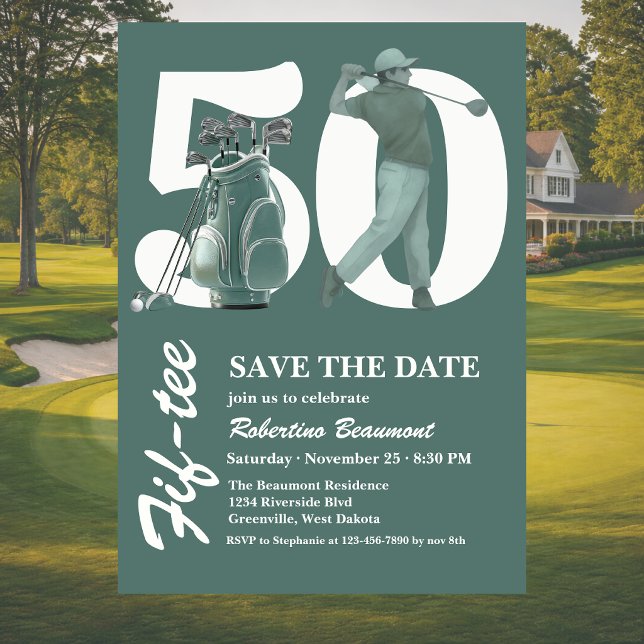Invitación Salva la Fecha Clásico Verde Bolsa de Golf Cumplea (Subido por el creador)