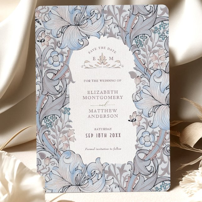 Invitación Salva la fecha de Golden Lily Sky William Morris (Subido por el creador)