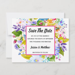 Invitación Salva la Fecha Floral Moderno Rosa