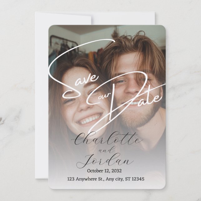 Invitación Salva la fecha: Nuestra historia de amor continúa (Anverso)