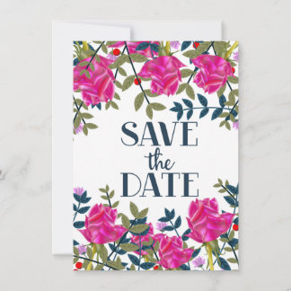 Invitación Salva la Fecha Rosas y Pétalos.