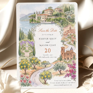 Invitación Salva la fecha Villa del Balbianello Lago de Como