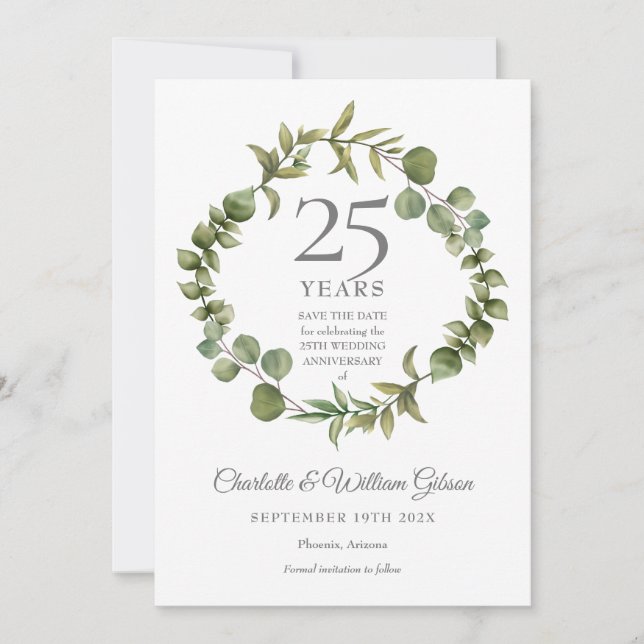 Invitación Salvaguardar la fecha de aniversario de Bosque Ver (Anverso)