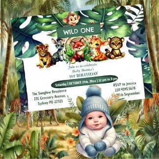 Invitación Salvaje baldaquín tropical de Safari de la selva d