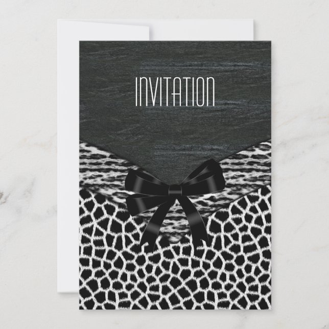Invitación Salvaje Blanco Negro (Anverso)