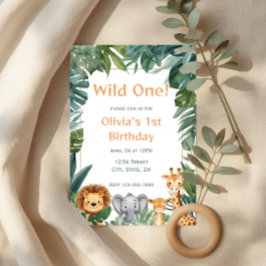 Invitación Salvaje Boho Safari Animales de la Jungla Cumpleañ