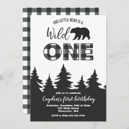 Invitación Salvaje Búfalo De Un Oso Con Invitat De Primer Cum