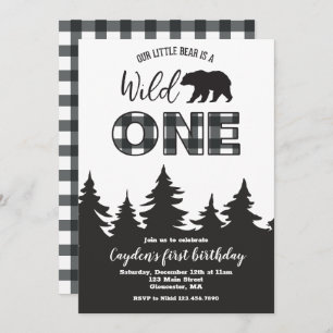 Invitación Salvaje Búfalo De Un Oso Con Invitat De Primer Cum